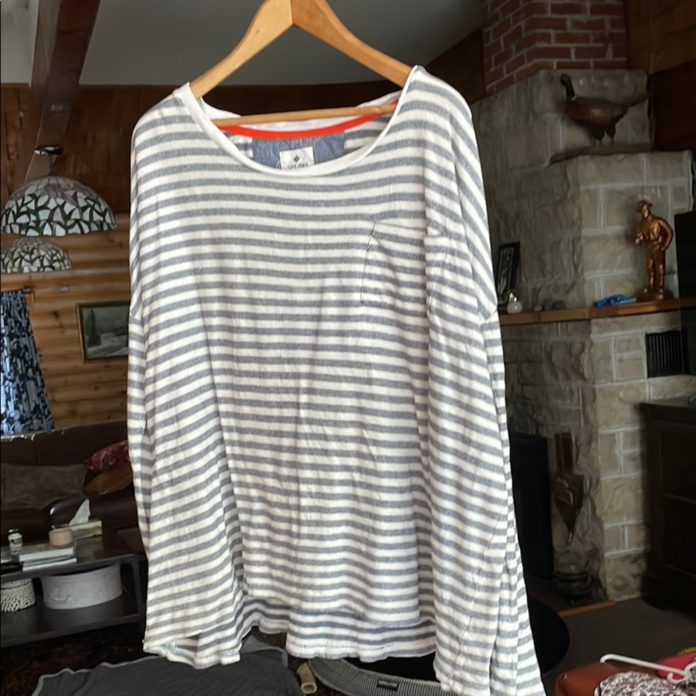 Sperry - Large - very roomy - cream & blue stripped top